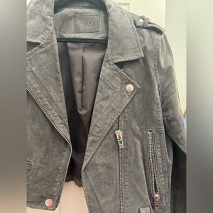 Blank NYC Gray Suede Moto Jacket